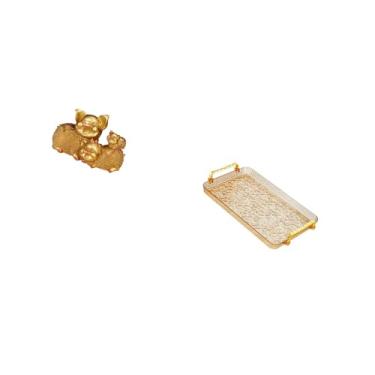 Imagem de Fenteer Escultura de Animal Da Sorte para Estante de Entrada, Centro de Mesa E Bandeja de Mesa de Centro com Alça, Armazenamento de Joias para Sala de Jantar,