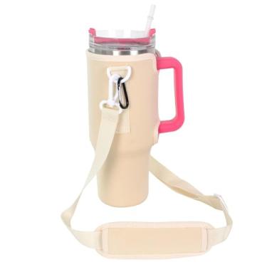 Imagem de Bolsa de transporte de garrafa de água para copo Stanley, suporte para garrafa de 1,134 g, capa protetora de neoprene, suporte de garrafa de água com alça de ombro ajustável, clipe mosquetão, para