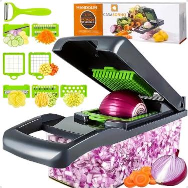 Imagem de 2X Mandolin Julienne Ralador De Legumes Inox Fatiador Cortad