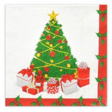 Imagem de Guardanapo de Papel 20 Folhas Árvore de Natal Colorido