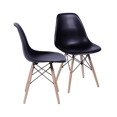 Imagem de Conjunto com 2 Cadeiras DKR Eames Preto e Madeira
