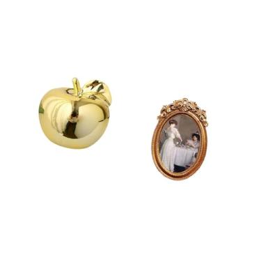 Imagem de Fenteer Coleção de Estatuetas de Frutas de Cerâmica E Molduras de Resina para Fotos para Decoração Elegante de Mesa E Escritório, Varandas E Quartos