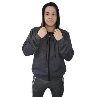 Imagem de Blusa Moletom Masculina Com Zíper Jaqueta Agasalho - River, P, Cinza E