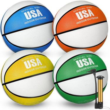 Imagem de Conjunto de basquete de borracha Libima, 4 peças, tamanho 6, bombas, c
