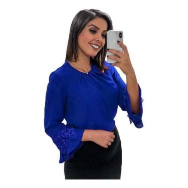 Imagem de Blusa Manga Longa Flare Moda Evangélica  Com Laço No Pescoço - R.S MOD