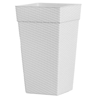 Imagem de Vaso de Planta, Kit 2 Vasos 28 Litros Coluna Rattan Reforçado para Plantas Flores Decoração para Casa Jardins(MARMORIZADO)