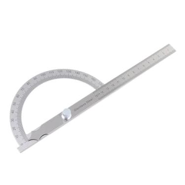 Imagem de Transportador angular medidor de ângulo régua de medição transferidor ferramentas para marcenaria régua angular localizador de ângulo de metal (tipoC)