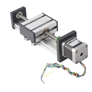 Imagem de Hilitand Trilho de Deslizamento Parafuso de Esfera, Liga de Alumínio 0808 Parafuso Trilho Com Motor de Passo NEMA17, Curso de 100 Mm para Movimento Linear Alto, Baixo Coeficiente de Atrito, Adequado