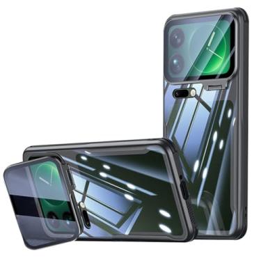 Imagem de LTLMYDAM Capa magnética para Xiaomi 17 Pro Max/17 Pro/17, proteção de lente com função de suporte, capa fina, capa de carregamento sem fio antiamarelamento, transparente, 17 Pro Max