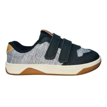 Imagem de Tênis Casual com Tira Colante Infantil Menino Molekinho 2623.102 Cinza Preto-Masculino