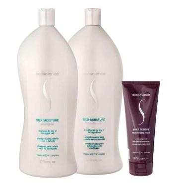 Imagem de Senscience Silk Moisture Shampoo + Condicionador 1L + Inner Restore 20