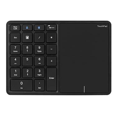 Imagem de 2.4G + BT4.2 Teclado numérico sem fio de modo duplo portátil 22 teclas Teclado de escritório de contabilidade financeira com touchpad preto