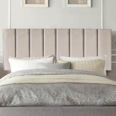 Imagem de Painel Estofada Carla 160cm Queen Size Para Cama Box Quarto Corino Bege - Gat Magazine