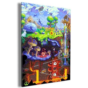 Imagem de STARFORGE Journey Down - Terraria acrílico impresso UV arte de parede 30,5 cm x 45,7 cm