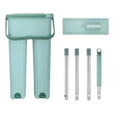 Imagem de Rodo Mop Flat Balde Lava e Seca Vertical Esfregão Rodo Mágico Giratóri