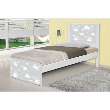 Imagem de Cama Solteiro Barcelona Nuvem Cinza Menino E Menina