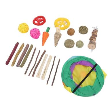 Imagem de Zerodis Acessórios para de Hamster, Conjunto de Gaiola de Esconderijo, Cordas para Mastigar e Guloseimas Variadas para Grama, Conjunto de Acessórios para Cobaia, Brinquedos para Mastigar Adequados