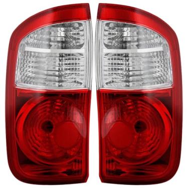 Imagem de Conjunto de luz traseira compatível com Toyota Tundra 2004 2005 2006 lâmpadas de freio traseiras de halogênio do lado do motorista e do passageiro com lâmpada e chicote de fiação para cabine dupla de