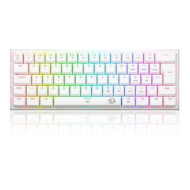 Imagem de Teclado Mecânico Gamer Redragon Anivia, RGB, Switch Azul, ABNT2, Branco - Branco - Único - Unissex-Unissex