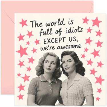 Imagem de Cartão de aniversário divertido para Best Friend Bestie BFF, She a Real Bad Btch Dog, presente engraçado - piada rude - quadrado, em branco por dentro com envelope premium