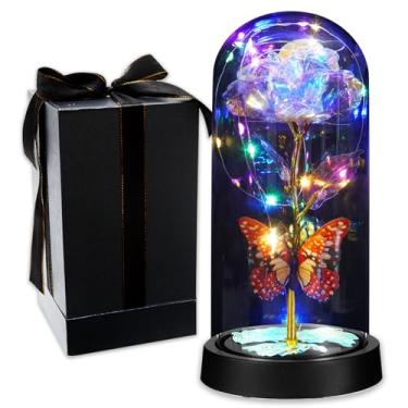 Imagem de A rosa para mulheres, flores de vidro em cúpula de vidro, rosa eterna para ela, presente de aniversário feminino para mãe, agradecimento ao professor, formatura, Natal