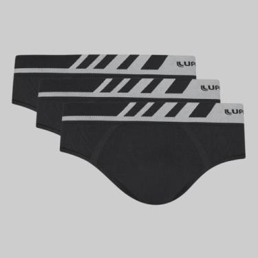 Imagem de Kit 3 Cuecas Lupo Slip Microfibra Sem Costura 00691-103, Preto, P