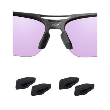 Imagem de Handwith 2 pares de protetores de nariz de silicone macio para óculos de sol Oakley Mercenary OO9424, kit de reposição para óculos de ajuste confortável antiderrapante push-in preto