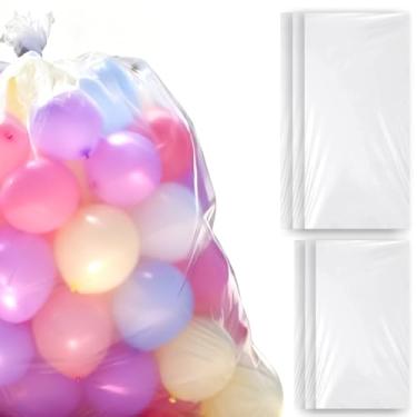 Imagem de Sacos de balão grandes, conjunto de 6, sacos de transporte de balões de plástico, sacos de armazenamento gigantes transparentes, 59 x 70,8 polegadas (3 peças) 51 x 59 polegadas (3 peças), sacos de