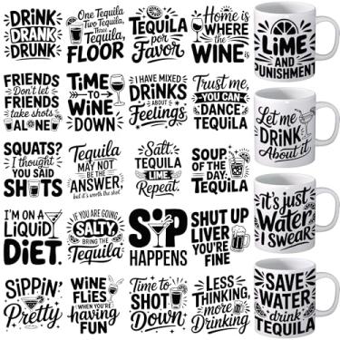 Imagem de Envoltório de copo UV DTF - 24 folhas citações inspiradoras alemãs UV DTF envoltórios de copo para caneca texto inspirador colorido decalques Uvdtf à prova d'água ferro sobre transferência para copos