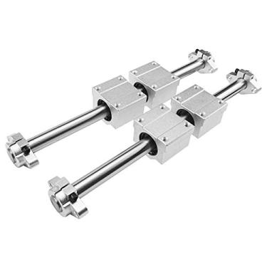 Imagem de UHFILYQBA Eixo linear de eixo óptico profissional 10 peças OD8/10/12 mm 200-600 mm + SCS8/10/12UU Blocos de rolamento linear + suporte de rolamento SHF8/10/12 (400 mm, 25 mm)