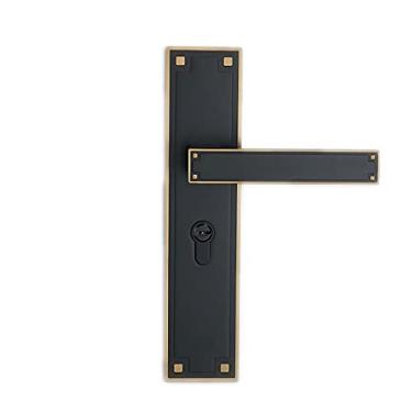 Imagem de Maçaneta de porta fechadura única 50 alavancas de porta de madeira maciça mudo maçaneta de porta de fechadura de porta/com chave para todos os tipos de portas de madeira fechadura de porta com alça