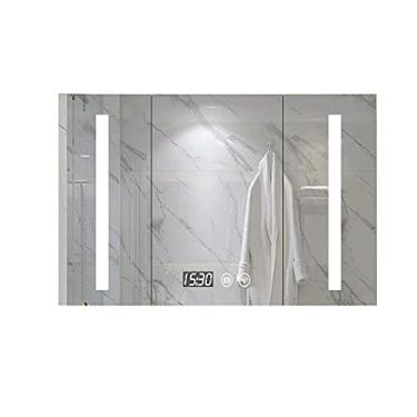Imagem de Armário com espelho Armário montado na parede Espelho sem neblina com luz Smart Touch Mirror Gabinete com prateleiras Armário de armazenamento Adequado para banheiro de banheiro (Tamanho: 60 cm/23,6