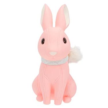 Imagem de Yalych Coelhinho da páscoa cofrinho coelho cofre moeda caixa de armazenamento de dinheiro cofrinho boneca estatueta para crianças primavera Páscoa mesa centro de mesa decoração rosa ornamentos