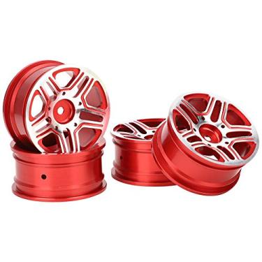 Imagem de Ainoli 4 peças de aro de roda de 1,9 polegadas para TRX4 SCX10 D90/HSP/HPI 1:10 RC acessórios de brinquedo de carro (Vermelha)