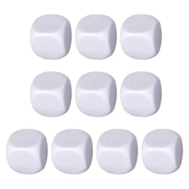 Imagem de Dados de acrílico em branco | Blocos brancos de 10 x de acrílico - de dados brancos uniformes em branco para jogos de tabuleiro em sala de aula, adesivos, ensino de matemática