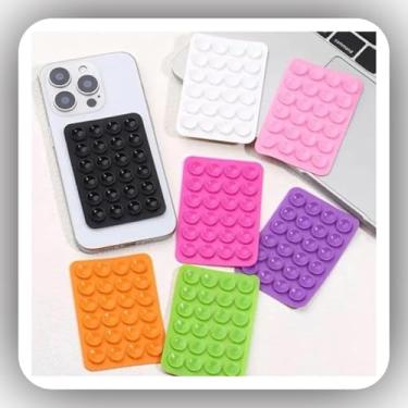 Imagem de Suporte de Silicone com Ventosas para Celular – Base Antiderrapante e Reutilizável, Ideal para Apoio de Smartphone e Tablet, Ideal para Mesa, Carro ou Parede (Kit c/ 2 Unidades)