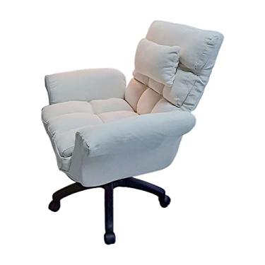 Imagem de Cadeira estofada para computador, cadeira de mesa ergonômica com suporte lombar para quarto, sala de estar e estudar