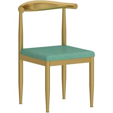 Imagem de Cadeira de jantar Cadeira de vestir moderna para sala de maquiagem, cadeira de bar de metal, encosto dourado cadeira de negociação multifuncional restaurante ocidental loja de chá loja de sobremesa