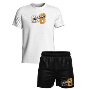 Imagem de Kit Camiseta 100% Algodão Premium e Short Tactel Com Bolsos-Masculino