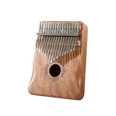 Imagem de Piano de polegar 17 teclas Instrumentos musicais Piano de dedo portátil kalimba profissional(Wood)