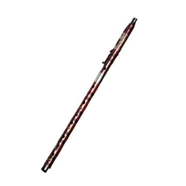 Imagem de Flauta de bambu de madeira marrom em chave F instrumento iniciante com acessórios