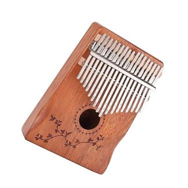 Imagem de Piano portátil de dedo requintado instrumento musical Kalimba de 17 teclas com martelo de afinação