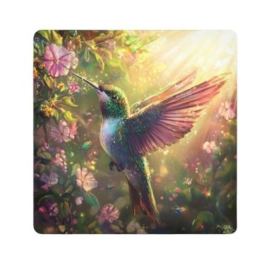 Imagem de SEHANY Saco de maquiagem de pano autoadesivo colorido flores primavera pássaro mágico protetor portátil para lente de câmera envoltório cosmético, bolsa de maquiagem aberta para mulheres, itens