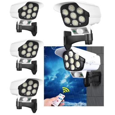 Imagem de Luminaria Solar Camera Falsa Controle Sensor Kit 4 Und Led