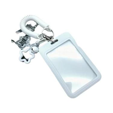 Imagem de Porta-Cartão De Identidade Retrátil Colorido Em Plástico Com Chaveiro 