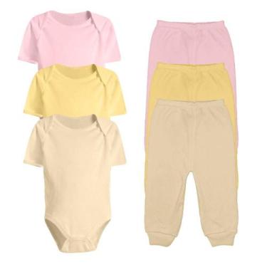 Imagem de Kit Roupas de Bebê 6 Peças Body Manga Curta e Mijão Algodão - Koala Ba