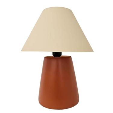 Imagem de Abajur luminária de Mesa Cerâmica Rústico terracota para Quarto, Sala, Varanda e Decoração Rústica