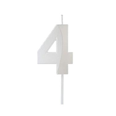 Imagem de VELA DESIGN BRANCO PEROLIZADA NUMERO 4