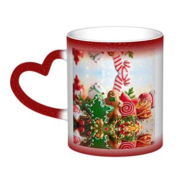 Imagem de Xícara de café divertida para homem de gengibre, xícara de cerâmica mágica sensível ao calor que muda de cor, 12 Oz, para café/chá/leite/cacau, para adolescente/aniversário/festival/presentes