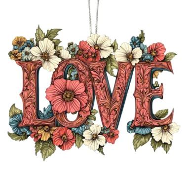 Imagem de Enfeites De Amor Para Árvore De Natal - Decorações Penduráveis Em Acrílico 2D | Decoração De Amor Para Feriados | Feriados Casa Família Amigos Artigos Festa Cozinha Ao Ar Livre Jardim Pátio Parede E J